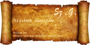 Szirbek Gusztáv névjegykártya