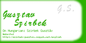 gusztav szirbek business card