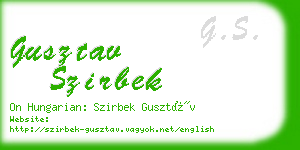 gusztav szirbek business card